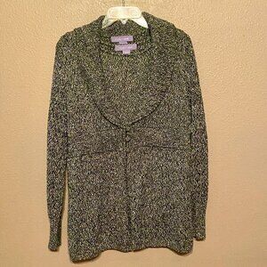 Modern Soul Women M Sweater and Tank Top Green Grey Speckled Knit Cotton Boho